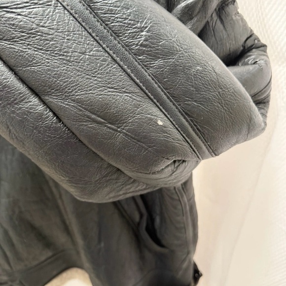 USAF Jacket Mens Black Type G-8 Shearling Bomber Sheepskin Flight Vintage Large - Picture 11 of 16